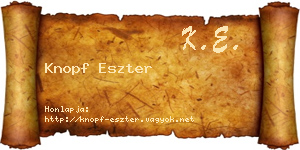 Knopf Eszter névjegykártya